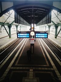 Train at railroad station platform