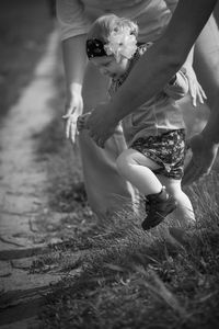 Children playing on field