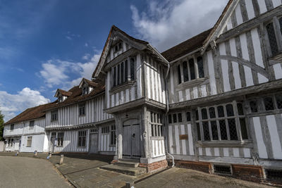 Low angle view of old building against sky