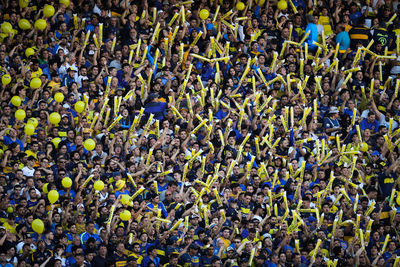 Full frame shot of cheerful crowd enjoying at stadium