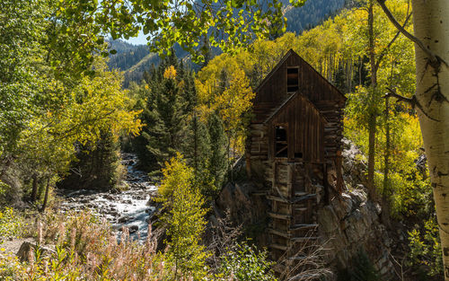 Full frame full length view of an old mill in a valley in the autumn