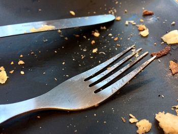 High angle view of food on table