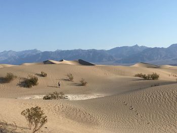 Scenic view of desert against clear sky