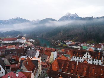 High angle view of townscape against sky