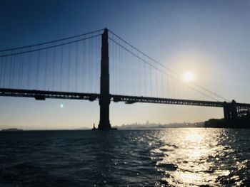 Suspension bridge over sea