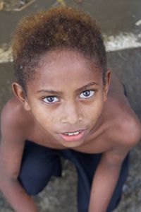 Close-up portrait of smiling girl