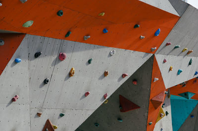 Full frame shot of climbing wall