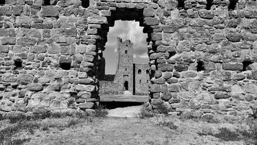 Damaged wall of old building