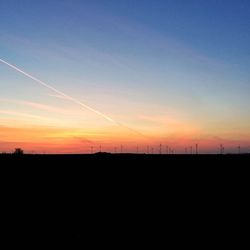 Silhouette landscape at sunset