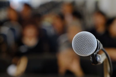 Close-up of microphone