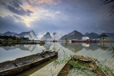 Panoramic view of lake against sky