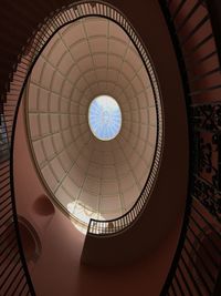 Low angle view of skylight in building