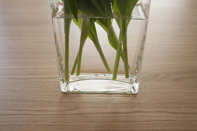 High angle view of drink on table