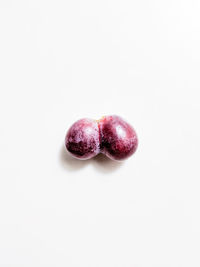 Close-up of strawberry against white background