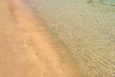 High angle view of sandy beach