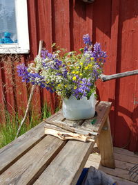 Close-up of flowers on table