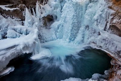 Scenic view of waterfall