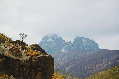 Close-up of mountain against sky