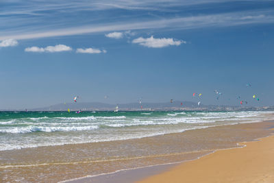 Scenic view of beach against sky