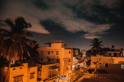 High angle view of townscape against sky at dusk