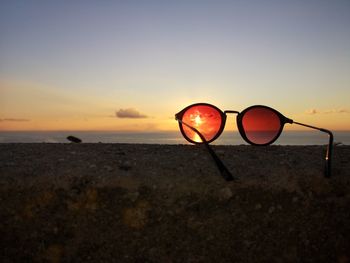 Sunset at stromboli beach, tropea 