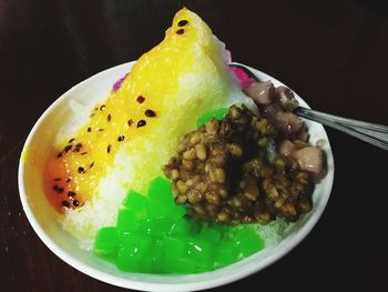 Close-up of dessert in plate