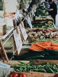 Close-up of vegetables for sale at market stall