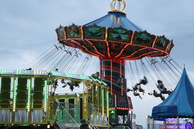 Low angle view of amusement park