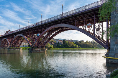 Bridge over river against sky