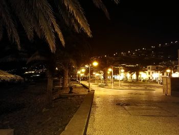 Road in city at night