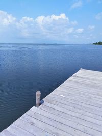 Pier over sea against sky