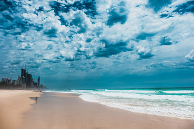 Scenic view of beach against sky