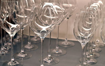 Wine glasses in retail store