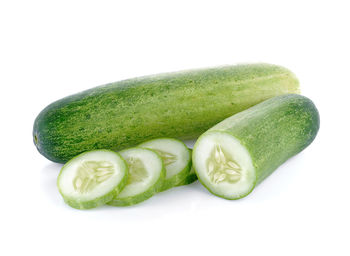 Close-up of green beans against white background