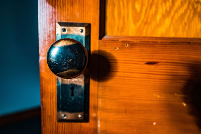 Close-up of wooden door