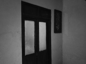 Closed door of building