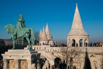 View of the fisherman's bastion, one of the best known monuments in budapest