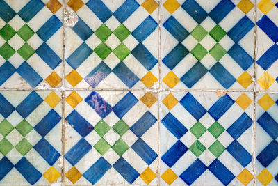 Full frame shot of multi colored tiled floor