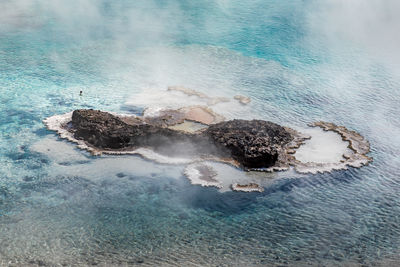 High angle view of rocks in swimming pool