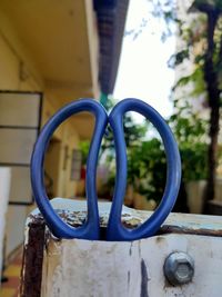 Close-up of metallic structure in playground