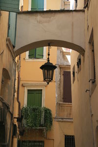 Low angle view of illuminated street light