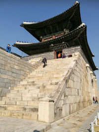 Low angle view of historical building against sky