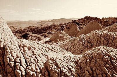 Scenic view of desert against sky