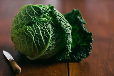 Close-up of vegetable on cutting board