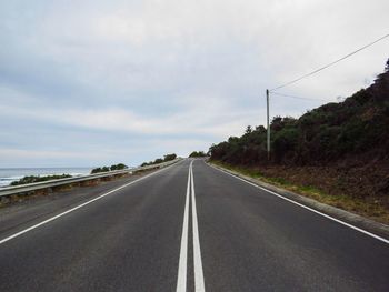 Empty road against sky