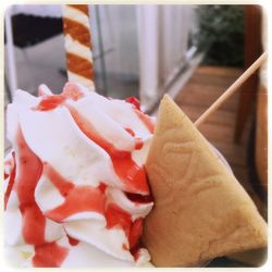 Close-up of ice cream in plate