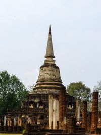 Low angle view of historic temple against sky