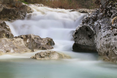 Scenic view of waterfall