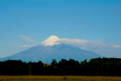 Scenic view of snowcapped mountain against sky