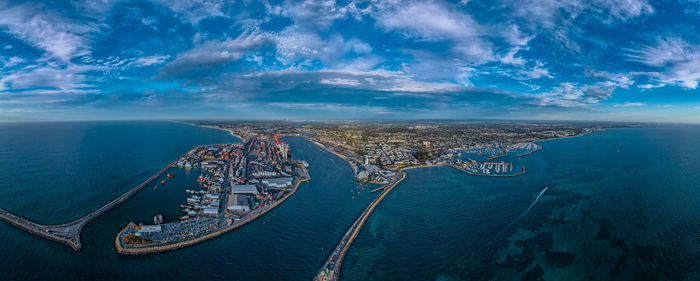 High angle view of sea against sky